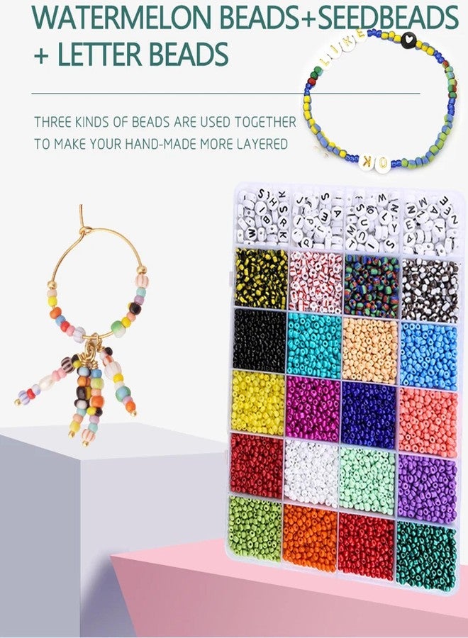 دي آي واي كرافتس مجموعة خرز زجاجي لصنع الأساور، فواصل، مجموعة صنع المجوهرات، مجموعة خرز زجاجي لصنع الأساور والقلائد والخواتم، مجموعة خرز زجاجي لصنع الأعمال الفنية والحرف اليدوية (5000) - Image 4